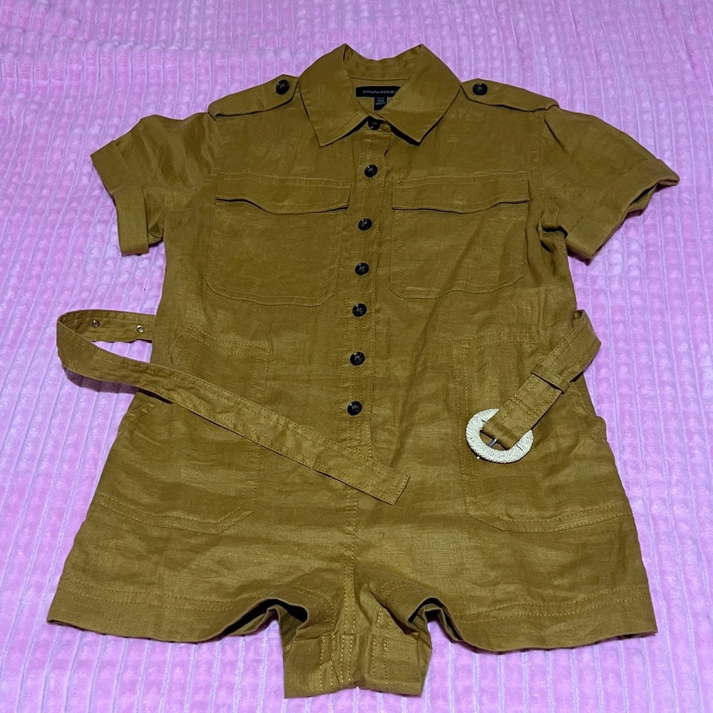 Banana Republic Tan Jumpsuit with Belt